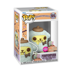 pop! pompompurin with pumpkin bucket (flocked)