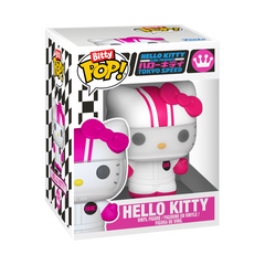 bitty pop! rides hello kitty in racecar