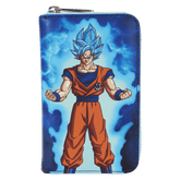 dragon ball exclusive goku & vegeta super saiyan blue glow zip around wallet