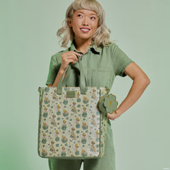 peter pan tinker bell clover all-over print tote crossbody bag with coin bag