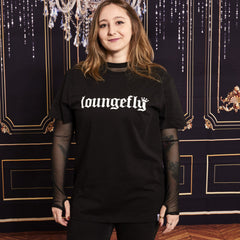 loungefly 25th anniversary logo black unisex tee