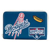 mlb la dodgers patches zip around wallet