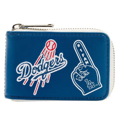 mlb la dodgers patches accordion zip around wallet