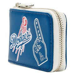 mlb la dodgers patches accordion zip around wallet