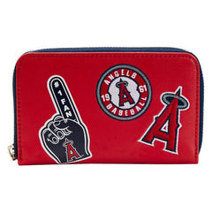 mlb la angels patches zip around wallet