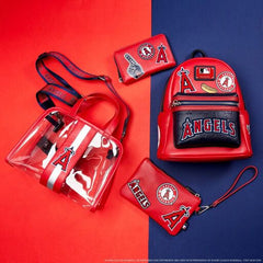 mlb la angels patches zip around wallet