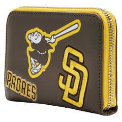 mlb sd padres patches zip around wallet
