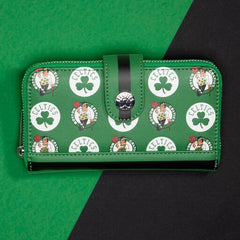 nba boston celtics logo zip around wallet