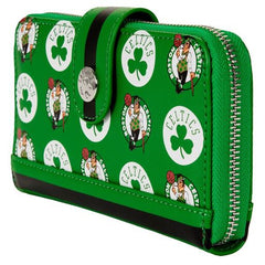 nba boston celtics logo zip around wallet
