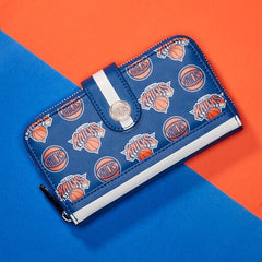 nba new york knicks logo zip around wallet