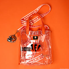 nfl cincinnati bengals clear convertible backpack & tote crossbody stadium bag