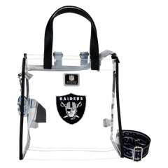 nfl las vegas raiders clear convertible backpack & tote crossbody stadium bag
