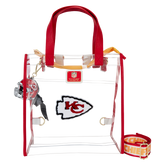 nfl kansas city chiefs clear convertible backpack & tote crossbody stadium bag