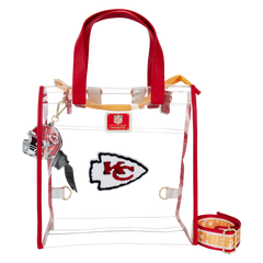 nfl kansas city chiefs clear convertible backpack & tote crossbody stadium bag