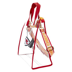 nfl kansas city chiefs clear convertible backpack & tote crossbody stadium bag
