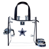 nfl dallas cowboys clear convertible backpack & tote crossbody stadium bag