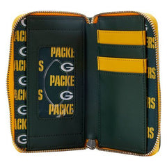 nfl green bay packers patches zip around wallet