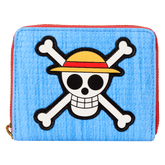 nycc limited edition one piece luffy jolly roger zip around wallet