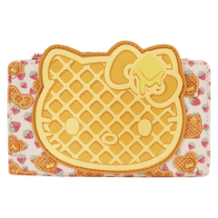 hello kitty breakfast waffle flap wallet