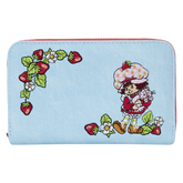 strawberry shortcake denim zip around wallet