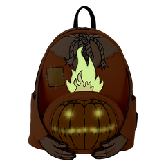 trick 'r treat flaming pumpkin head sam light up glow mini backpack