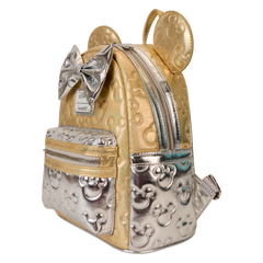 minnie mouse exclusive metallic gold & silver quilted mini backpack