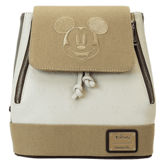 mickey & friends canvas all-over print drawstring bucket mini backpack