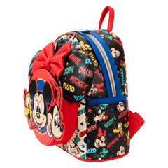 mickey & friends classic all-over print mini backpack with ear headband