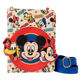 mickey & friends classic all-over print refillable stationery zip around crossbody journal