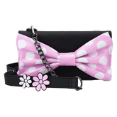 minnie mouse floral rock the dots clutch crossbody bag