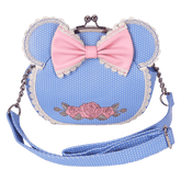 minnie mouse floral and lace kisslock crossbody bag