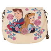 sleeping beauty princess aurora & prince phillip floral crossbody bag