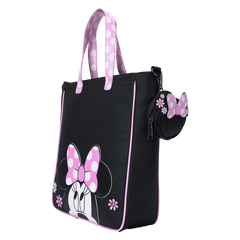 minnie mouse floral rock the dots tote crossbody bag with coin bag
