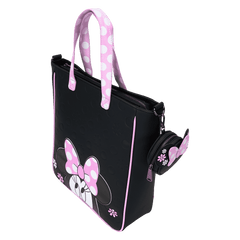 minnie mouse floral rock the dots tote crossbody bag with coin bag