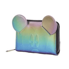 mickey mouse exclusive oil slick iridescent cosplay zip around wallet