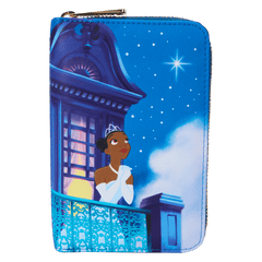 the princess and the frog 15th anniversary evening star glow zip around wallet