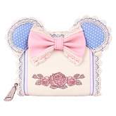 minnie mouse floral and lace zip around wallet