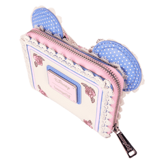 minnie mouse floral and lace zip around wallet