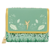 peter pan tinker bell holiday sequin tri-fold wallet
