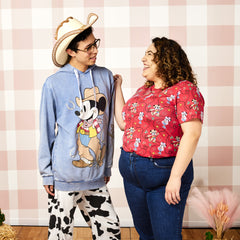 western mickey & minnie lasso all-over print unisex tee