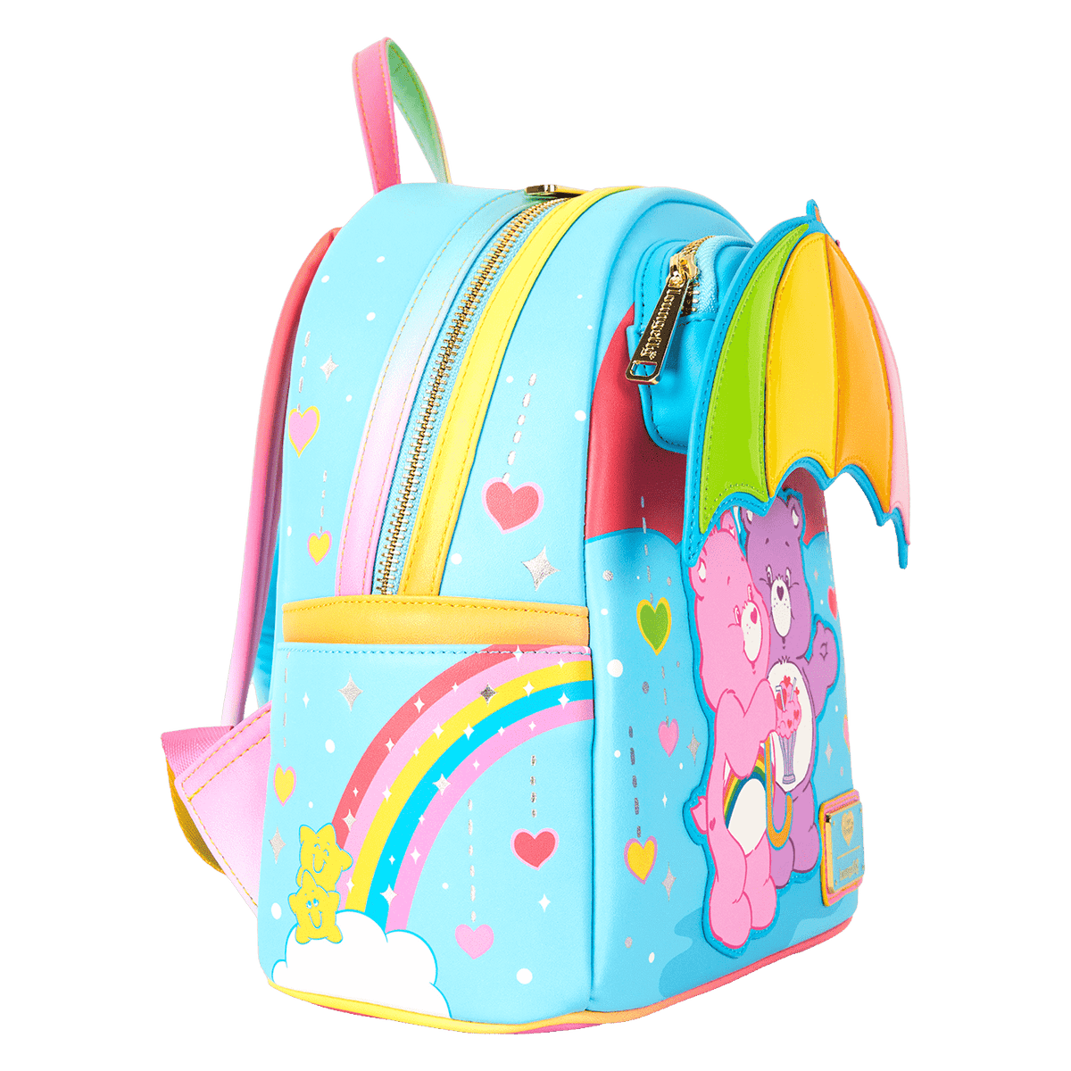 care bears cheer bear & share bear rainbow umbrella mini backpack