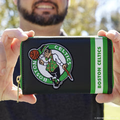 nba boston celtics patch icons zip around wallet