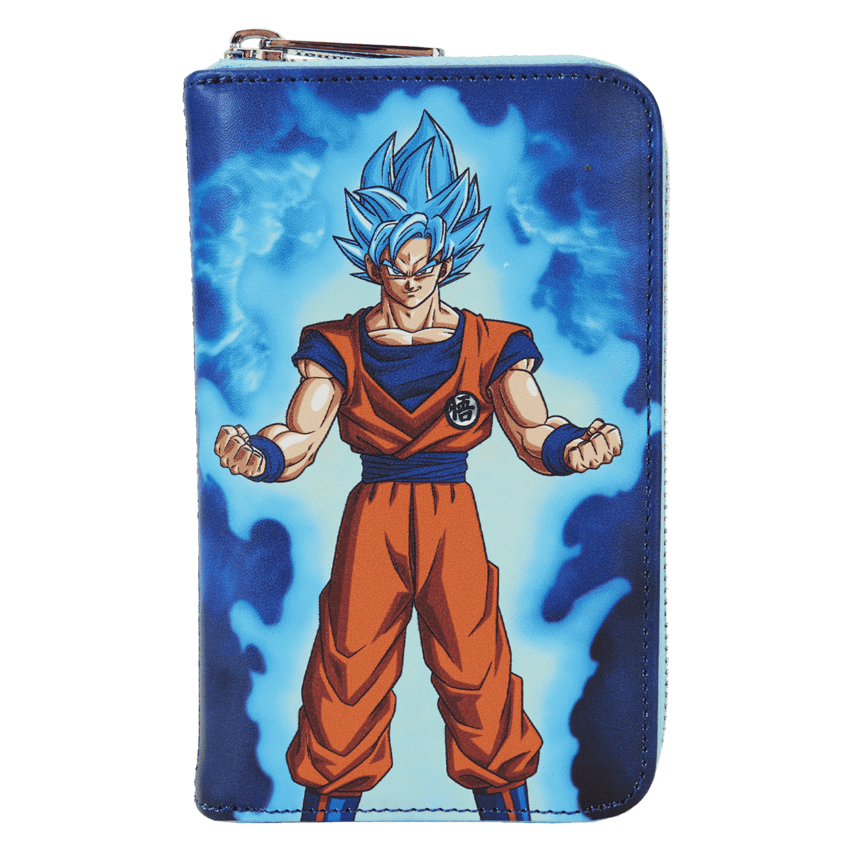 dragon ball exclusive goku & vegeta super saiyan blue glow zip around wallet