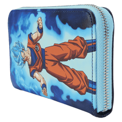 dragon ball exclusive goku & vegeta super saiyan blue glow zip around wallet