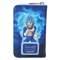 dragon ball exclusive goku & vegeta super saiyan blue glow zip around wallet