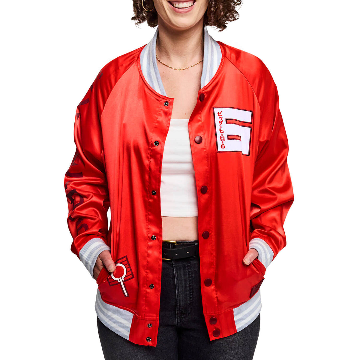 big hero 6 10th anniversary baymax & friends unisex bomber jacket