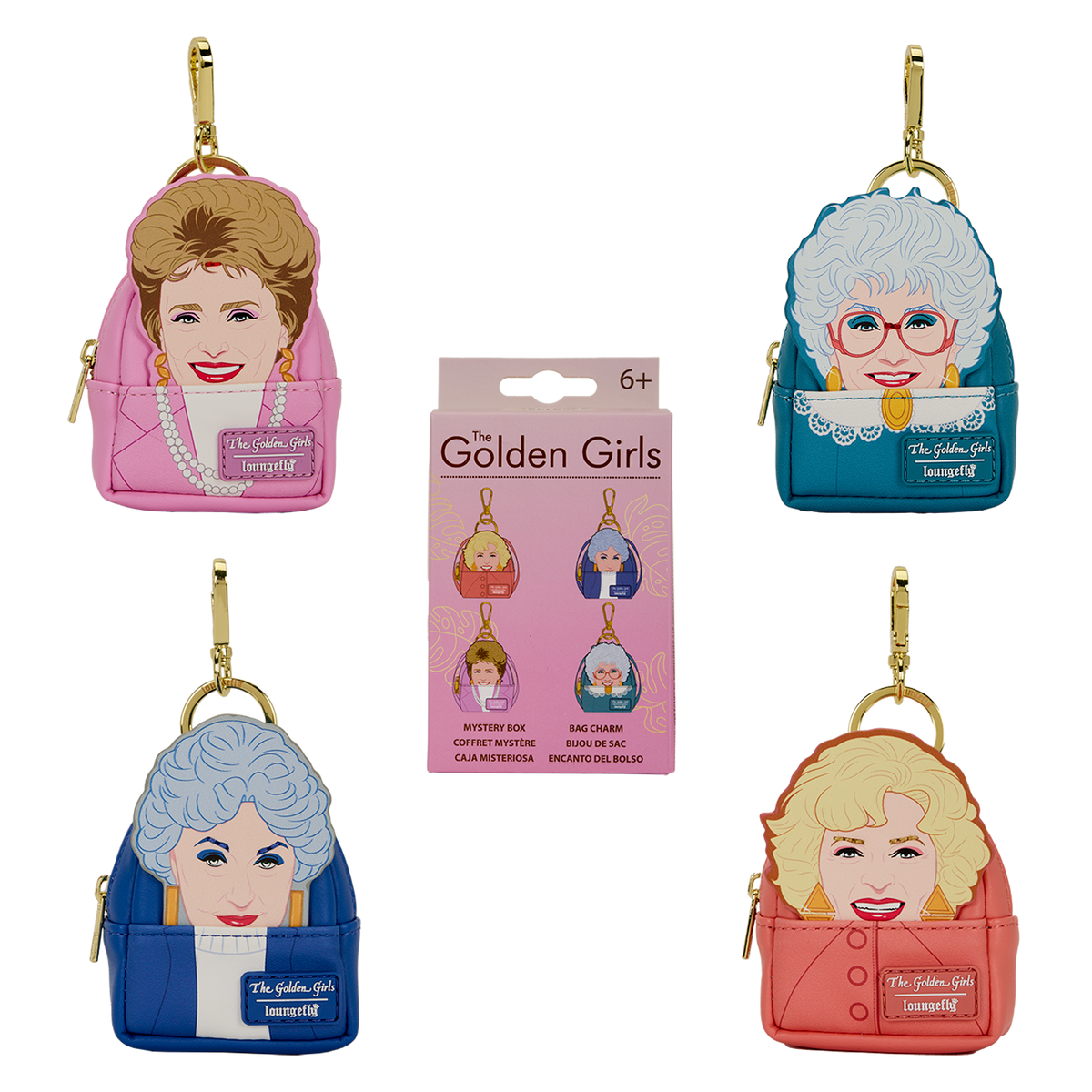 the golden girls mystery mini backpack keychain charm
