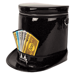 monopoly 90th anniversary top hat glitter figural crossbody bag