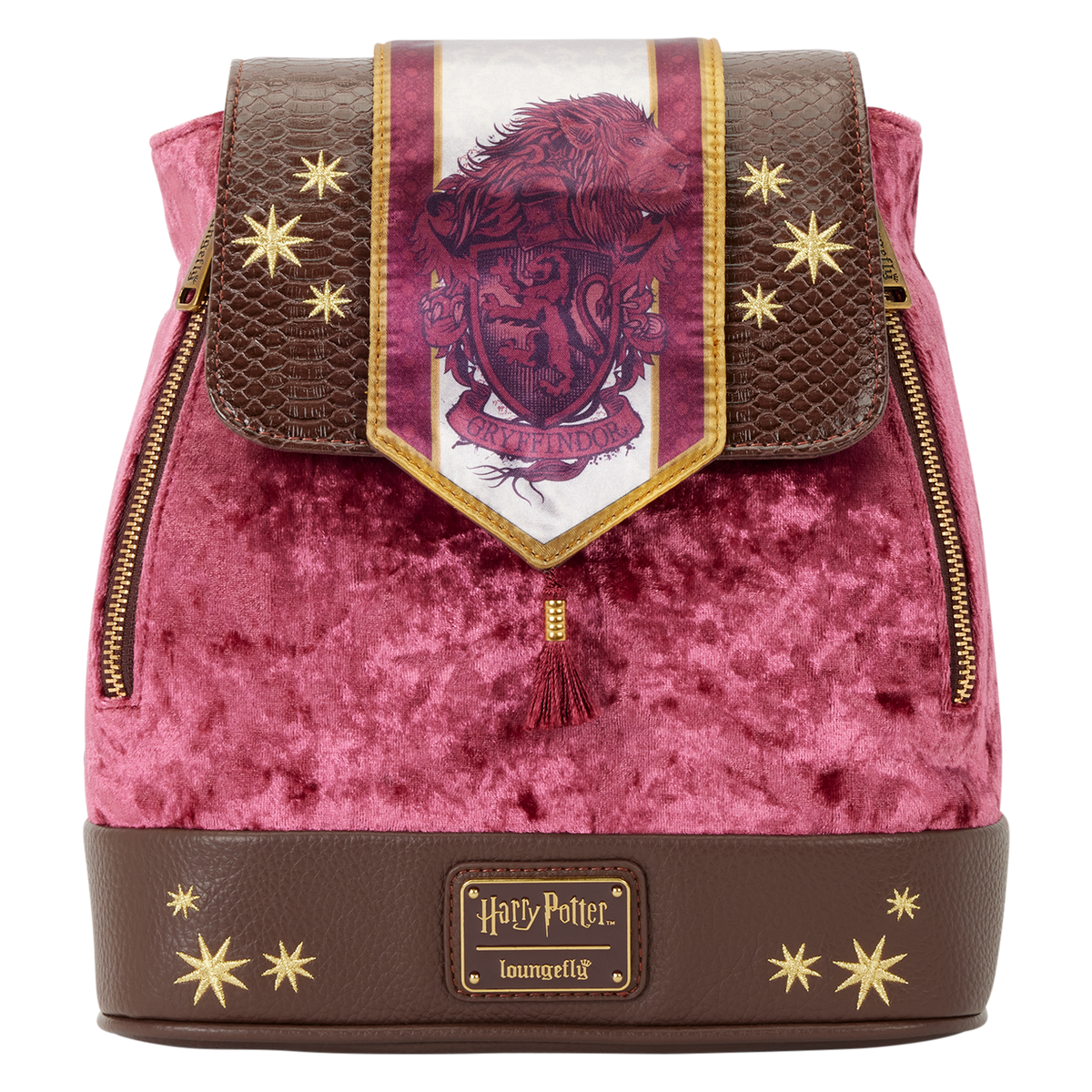 exclusive harry potter gryffindor banner velvet mini backpack