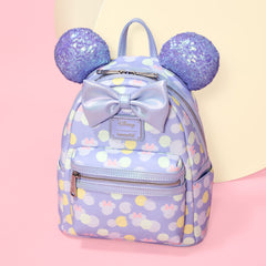 minnie mouse exclusive iridescent all-over print sequin ear mini backpack